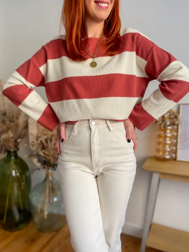 manda_pull_fin_terracotta_2.webp Pulls, Gilets*Justine Boutique Manda pull fin terracotta
