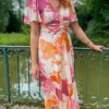 Robes, Jupes*Justine Boutique Manon robe à motif rose et orange