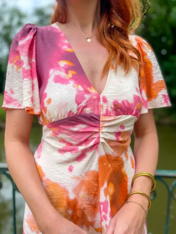 Robes, Jupes*Justine Boutique Manon robe à motif rose et orange