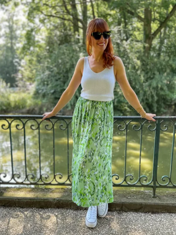 Robes, Jupes*Justine Boutique Mara jupe fluide verte à motifs