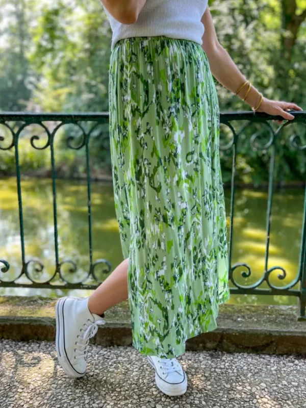 Robes, Jupes*Justine Boutique Mara jupe fluide verte à motifs