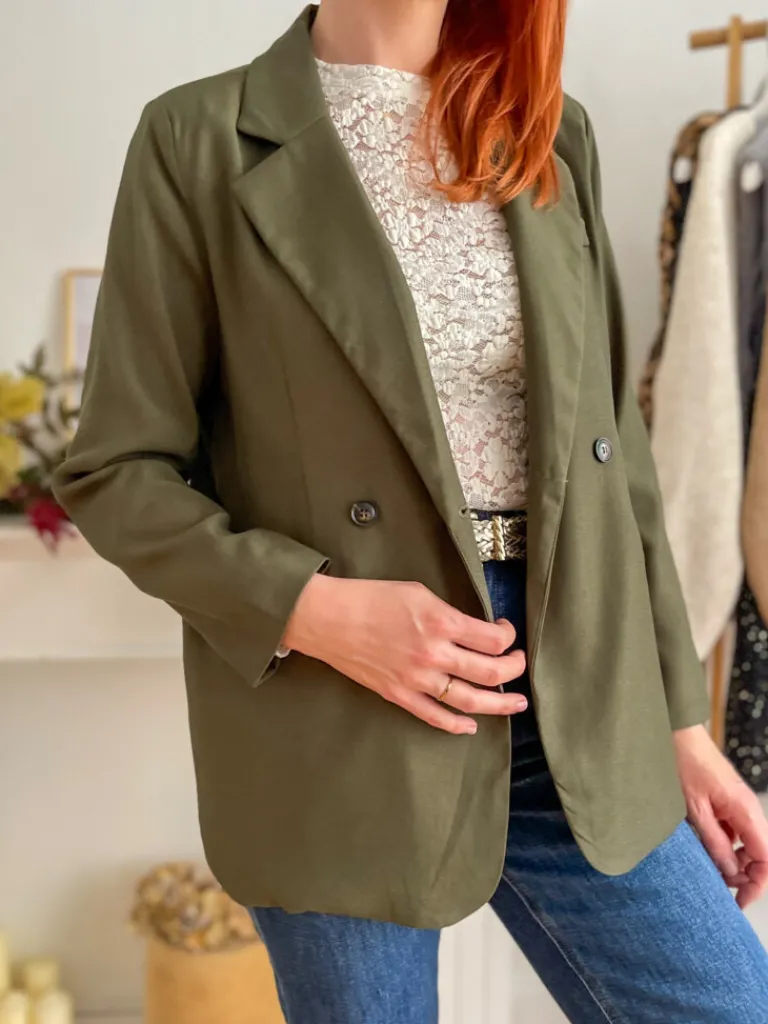 marceau_blazer_kaki_2.webp Vestes, Manteaux*Justine Boutique Marceau blazer kaki