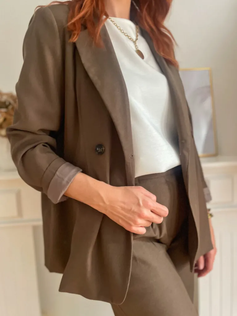 marceau_blazer_marron_gla_2.webp Vestes, Manteaux*Justine Boutique Marceau blazer marron glacé