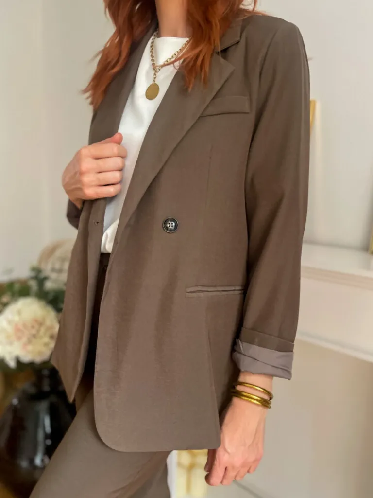 marceau_blazer_marron_gla_5.webp Vestes, Manteaux*Justine Boutique Marceau blazer marron glacé
