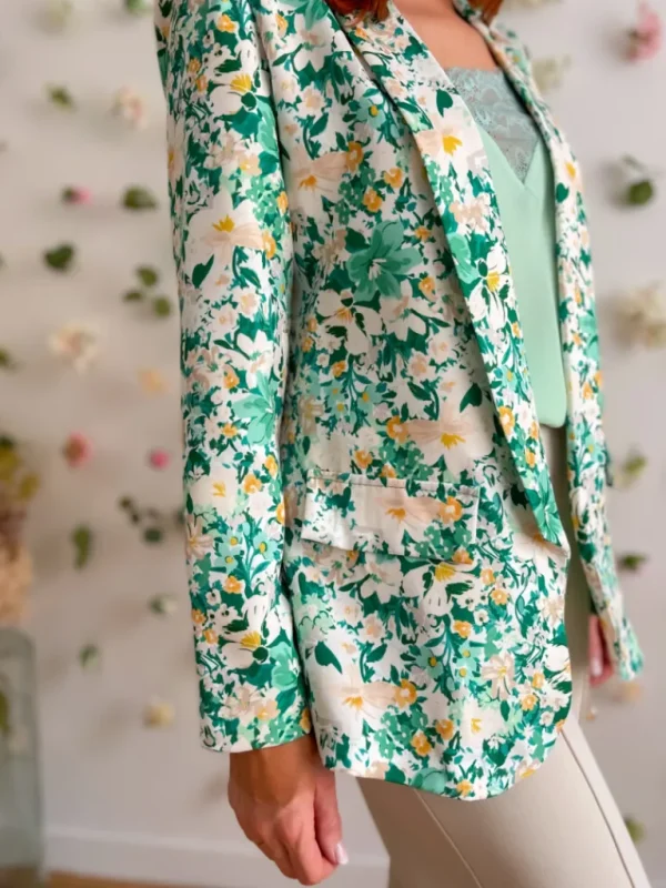 Vestes, Manteaux*Justine Boutique Marcel blazer fleuri vert