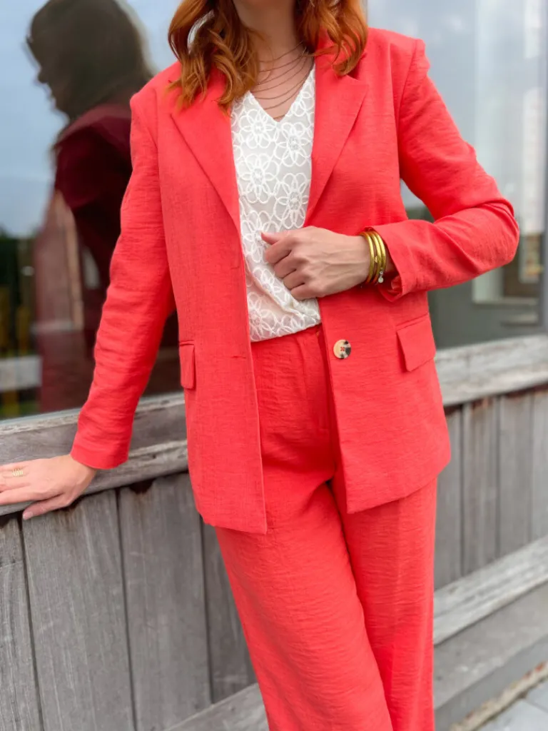 marco_blazer_tailleur_cor_1.webp Vestes, Manteaux*Justine Boutique Marco blazer tailleur corail