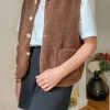 Pulls, Gilets | Vestes, Manteaux*Justine Boutique Marco gilet bouclettes choco