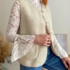 Pulls, Gilets | Vestes, Manteaux*Justine Boutique Marco gilet bouclettes écru