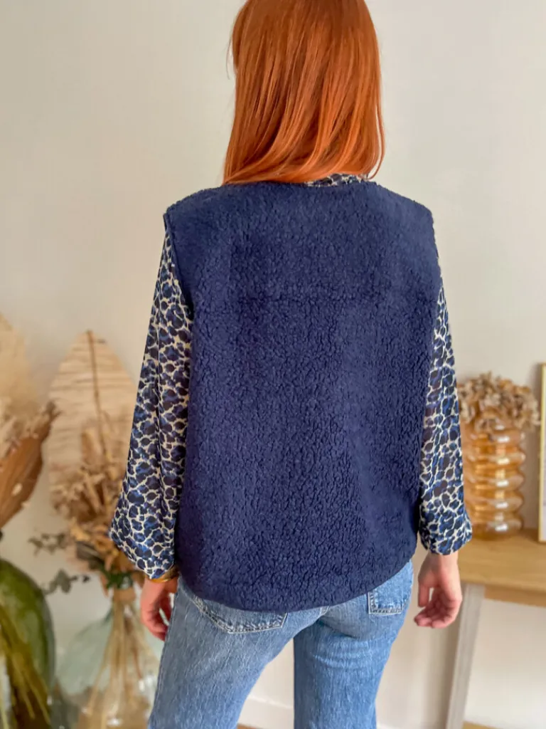 marco_gilet_bouclettes_ma_4.webp Pulls, Gilets | Vestes, Manteaux*Justine Boutique Marco gilet bouclettes marine