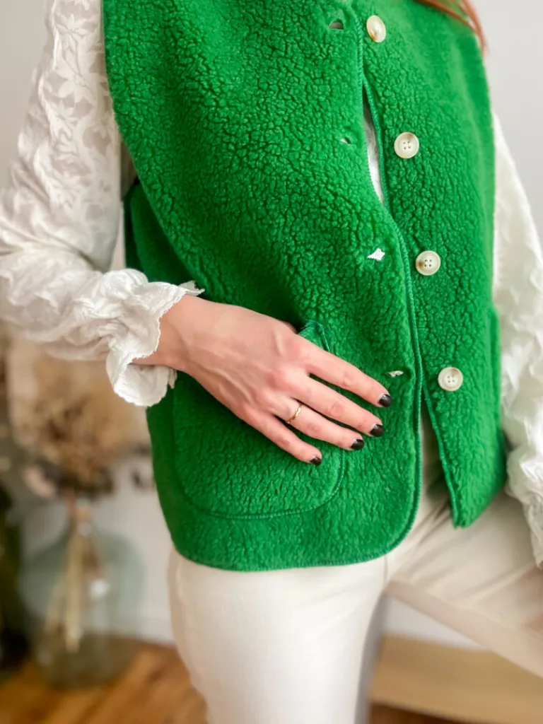 marco_gilet_bouclettes_ve_1-1.webp Pulls, Gilets | Vestes, Manteaux*Justine Boutique Marco gilet bouclettes vert