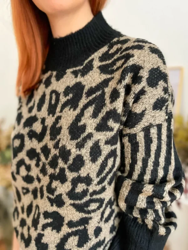 Pulls, Gilets*Justine Boutique Mars pull léopard