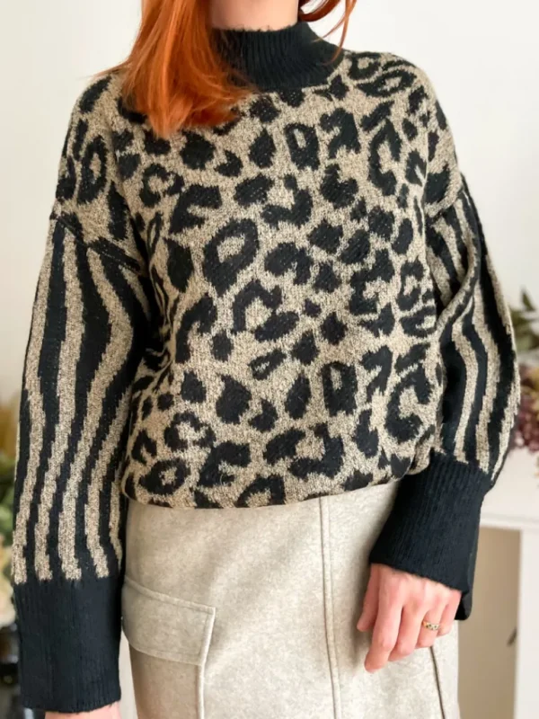 Pulls, Gilets*Justine Boutique Mars pull léopard