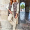 Pulls, Gilets | Vestes, Manteaux*Justine Boutique Mathilde veste sans manches léopard