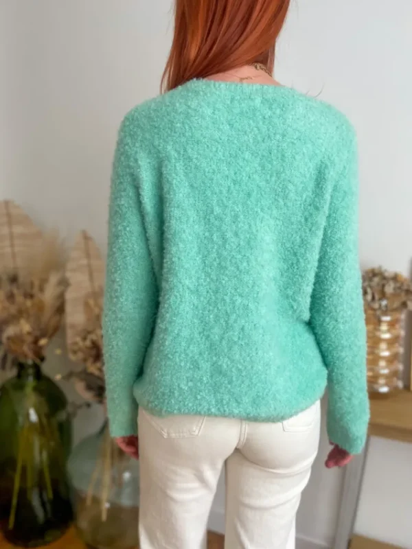 Pulls, Gilets*Justine Boutique Matéo pull bouclettes vert d’eau