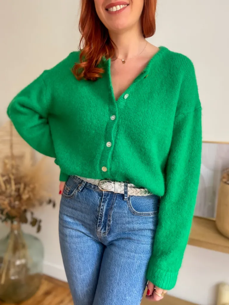maxime_gilet_vert_1.webp Pulls, Gilets*Justine Boutique Maxime gilet vert