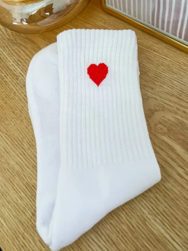 Chaussures, Chaussettes*Justine Boutique Mel chaussettes blanches coeurs