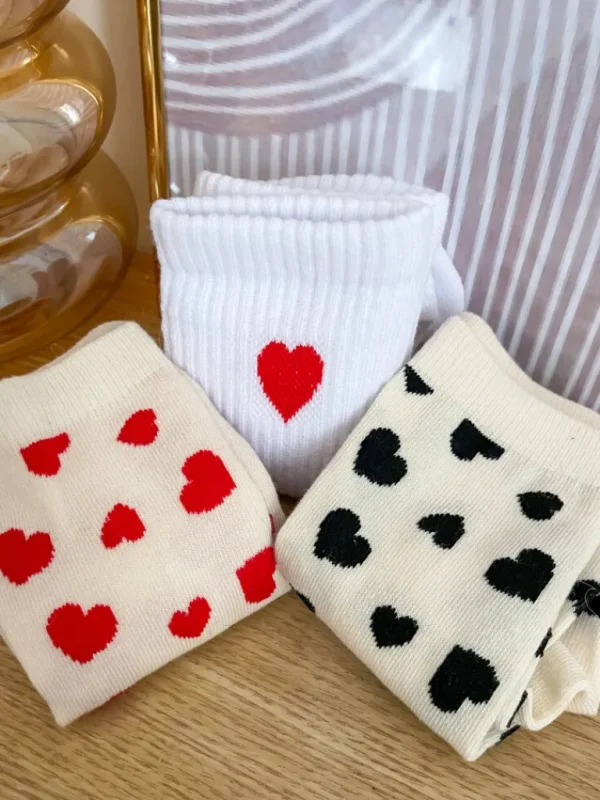 Chaussures, Chaussettes*Justine Boutique Mel chaussettes blanches coeurs