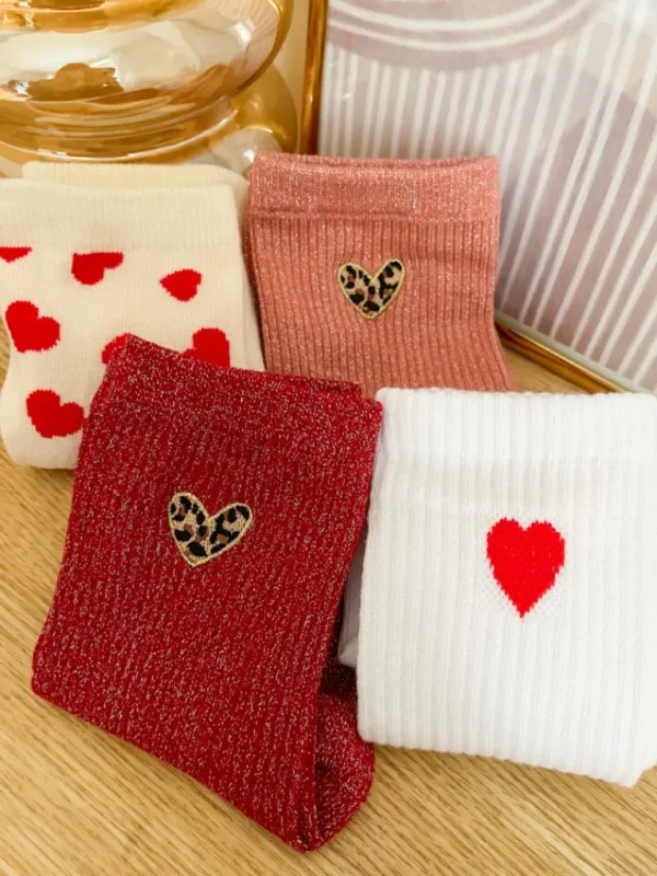 Chaussures, Chaussettes*Justine Boutique Mel chaussettes blanches coeurs