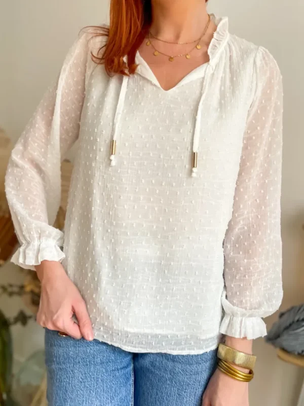 Tops, Blouses*Justine Boutique Mia blouse blanche