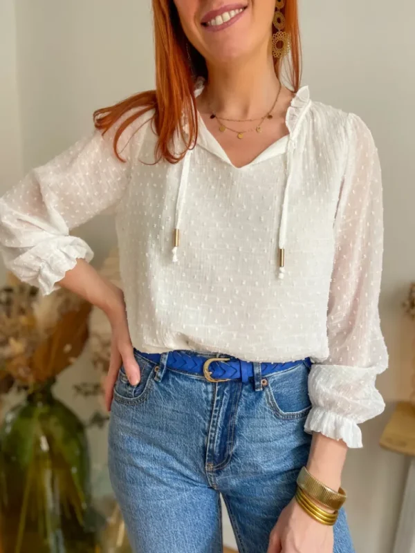 Tops, Blouses*Justine Boutique Mia blouse blanche