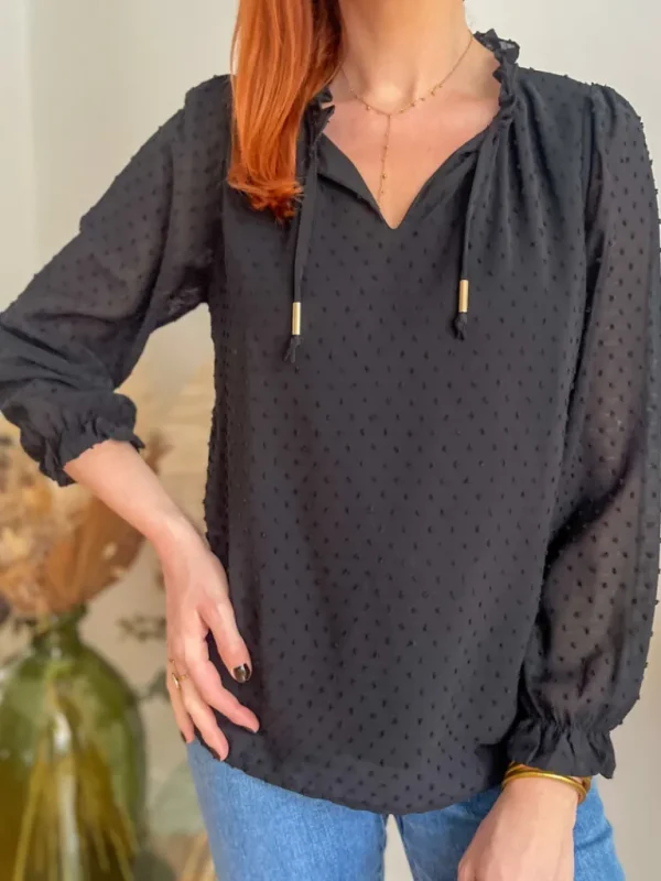 Tops, Blouses*Justine Boutique Mia blouse noire