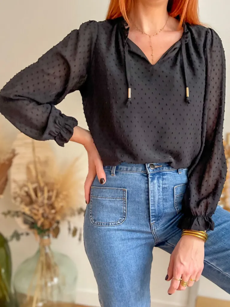 mia_blouse_noire_1.webp Tops, Blouses*Justine Boutique Mia blouse noire