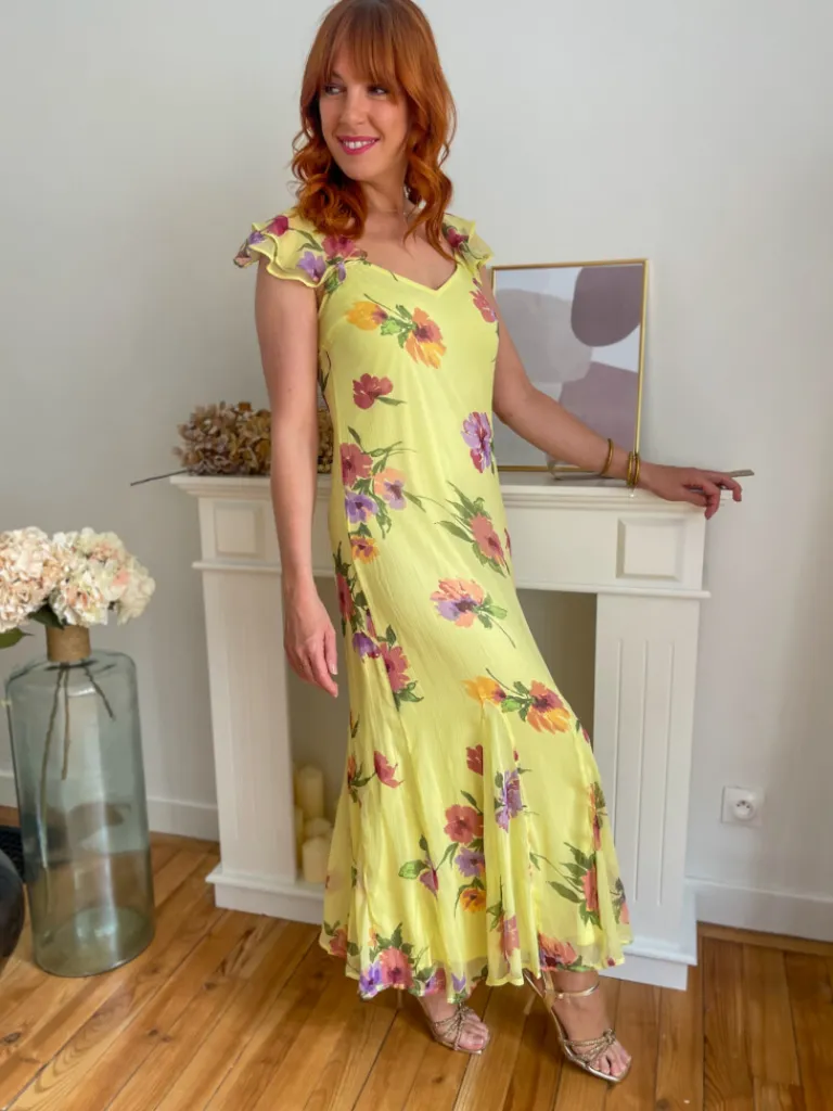 mila_robe_longue_fleurie__3.webp Robes, Jupes*Justine Boutique Mila robe longue fleurie jaune