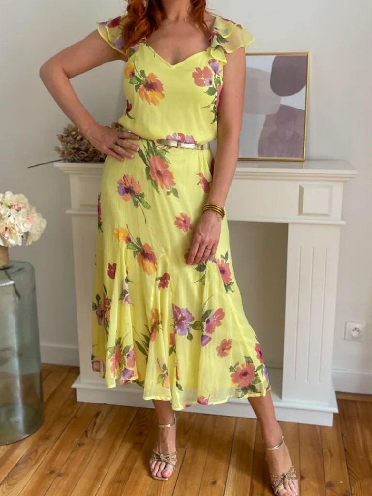 mila_robe_longue_fleurie__5.webp Robes, Jupes*Justine Boutique Mila robe longue fleurie jaune