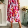 Robes, Jupes*Justine Boutique Mona robe imprimé fuchsia