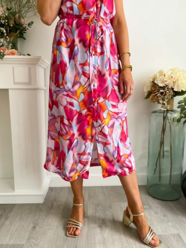 Robes, Jupes*Justine Boutique Mona robe imprimé fuchsia