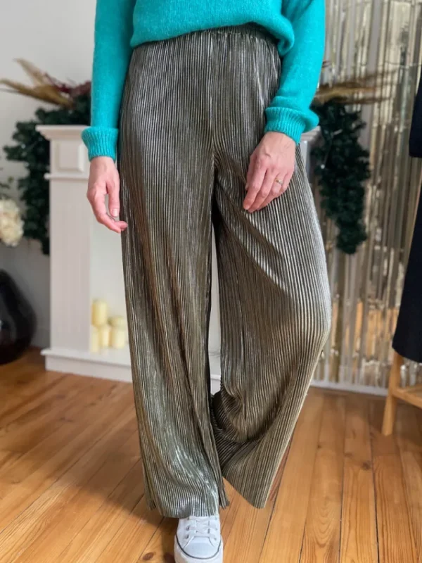 Pantalons, Jeans*Justine Boutique Muvi pantalon plissé brillant