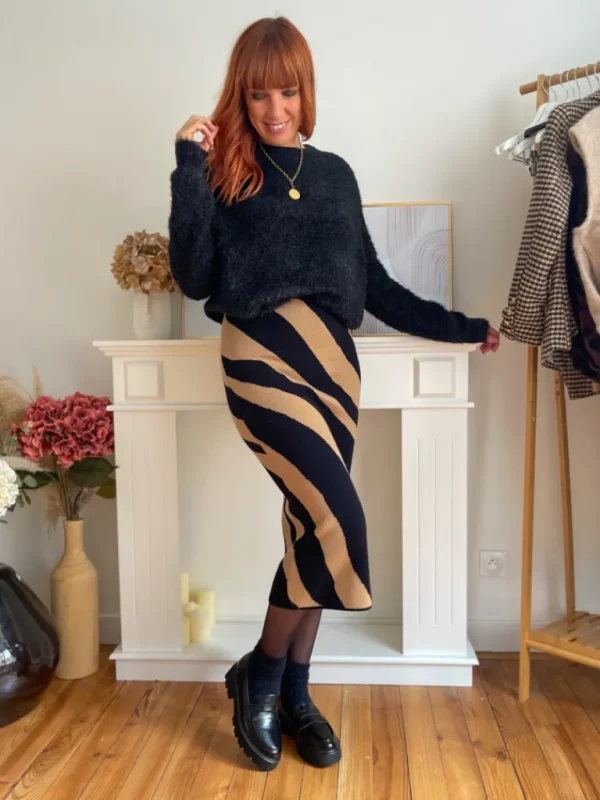 Robes, Jupes*Justine Boutique Nancy jupe cognac et noire