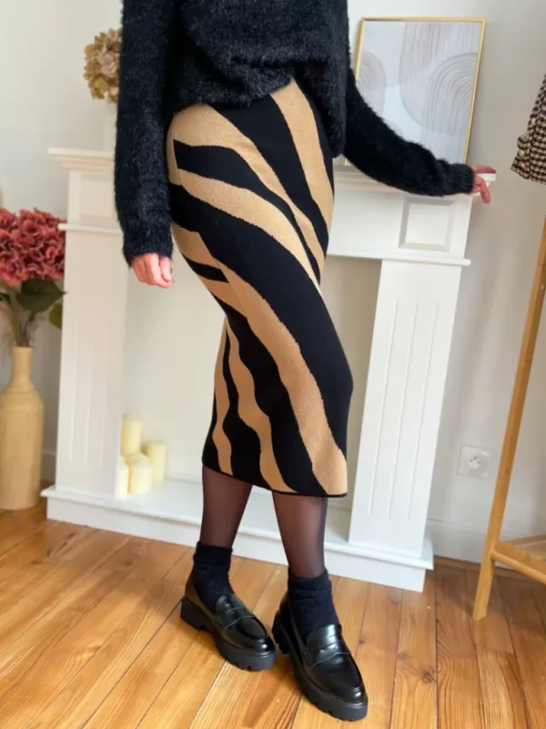 Robes, Jupes*Justine Boutique Nancy jupe cognac et noire