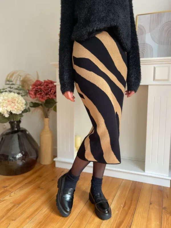 Robes, Jupes*Justine Boutique Nancy jupe cognac et noire