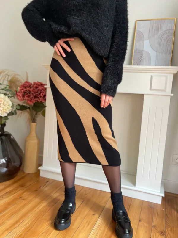 Robes, Jupes*Justine Boutique Nancy jupe cognac et noire