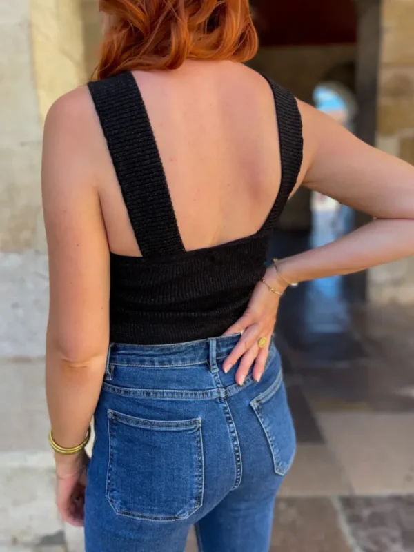 Tops, Blouses*Justine Boutique Noeud top noir scintillant