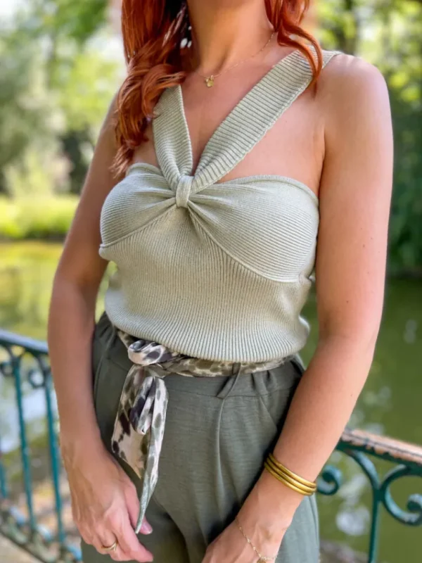 Tops, Blouses*Justine Boutique Noeud top vert scintillant