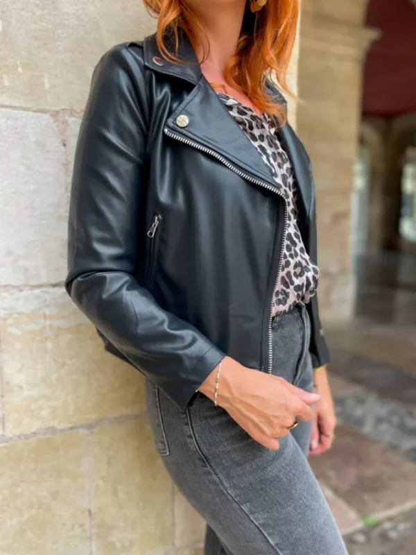 Vestes, Manteaux*Justine Boutique Pablo perfecto simili noir