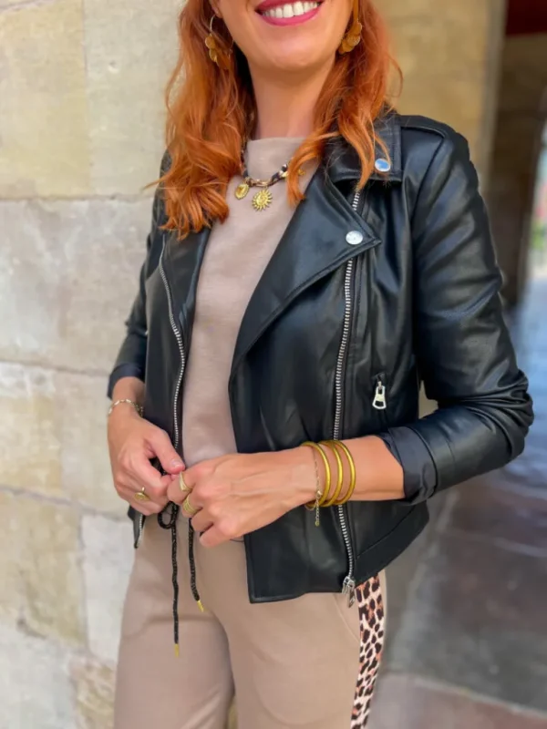 Vestes, Manteaux*Justine Boutique Pablo perfecto simili noir