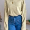 Pulls, Gilets*Justine Boutique Peoni pull marinière amande