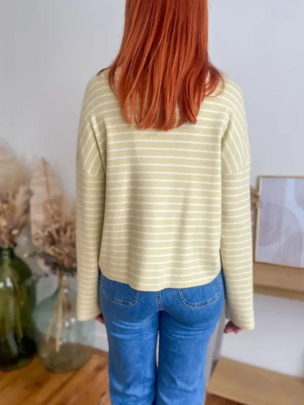 Pulls, Gilets*Justine Boutique Peoni pull marinière amande