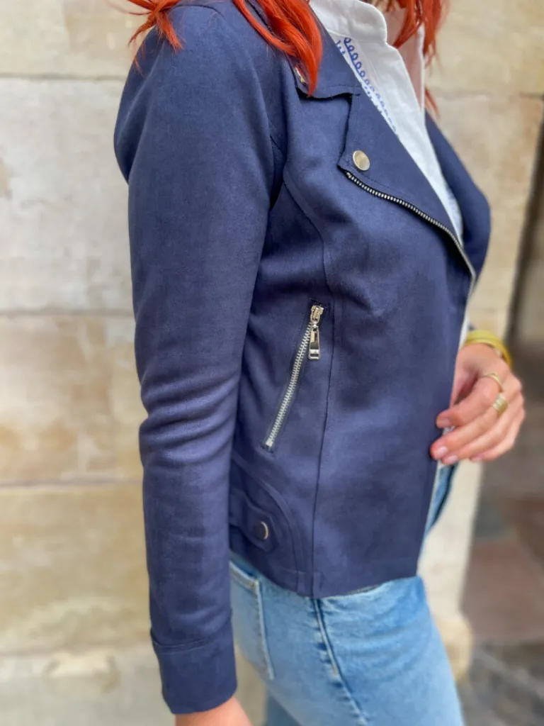 perfecto_daim_marine_3.webp Pulls, Gilets | Vestes, Manteaux*Justine Boutique Perfecto daim marine