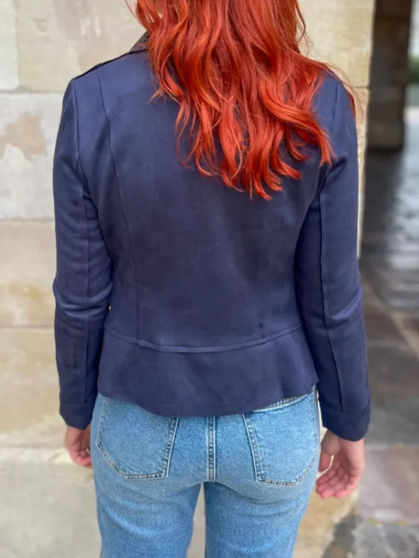 Pulls, Gilets | Vestes, Manteaux*Justine Boutique Perfecto daim marine