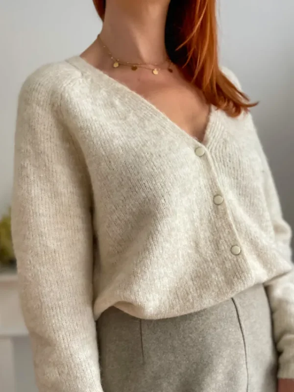 Pulls, Gilets*Justine Boutique Pia gilet réversible écru