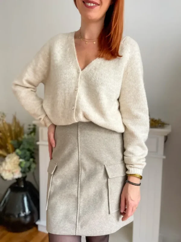 Pulls, Gilets*Justine Boutique Pia gilet réversible écru