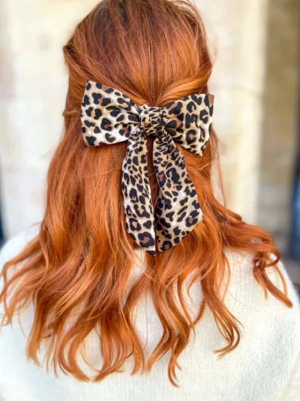 Barrettes*Justine Boutique Pince noeud léopard
