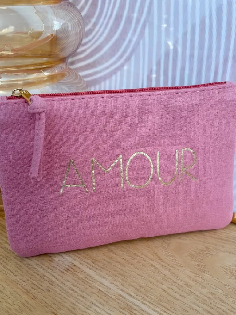 pochette_amour_vieux_rose_0.webp Pochettes, Sacs*Justine Boutique Pochette amour vieux rose