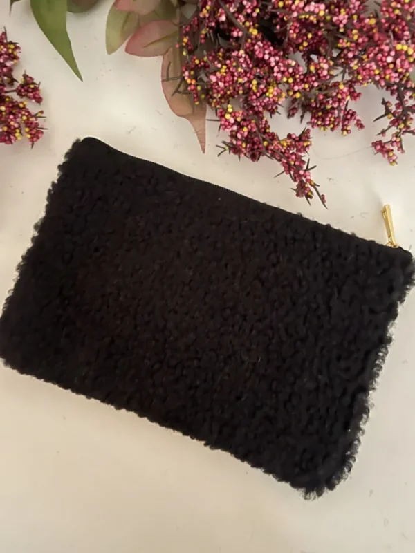 Pochettes, Sacs*Justine Boutique Pochette bouclette noire chaton