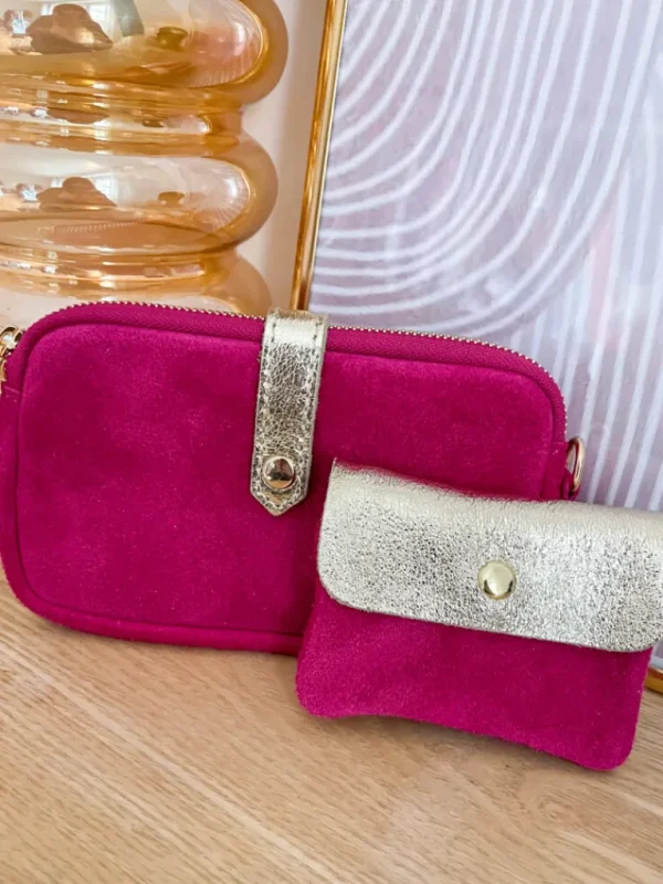 Pochettes, Sacs*Justine Boutique Pochette daim fuschia