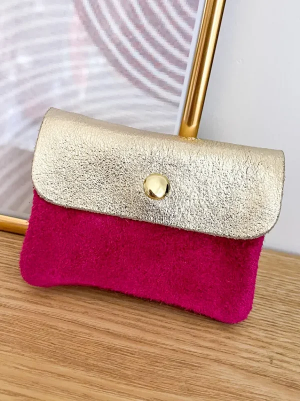 Pochettes, Sacs*Justine Boutique Porte monnaie daim fuchsia